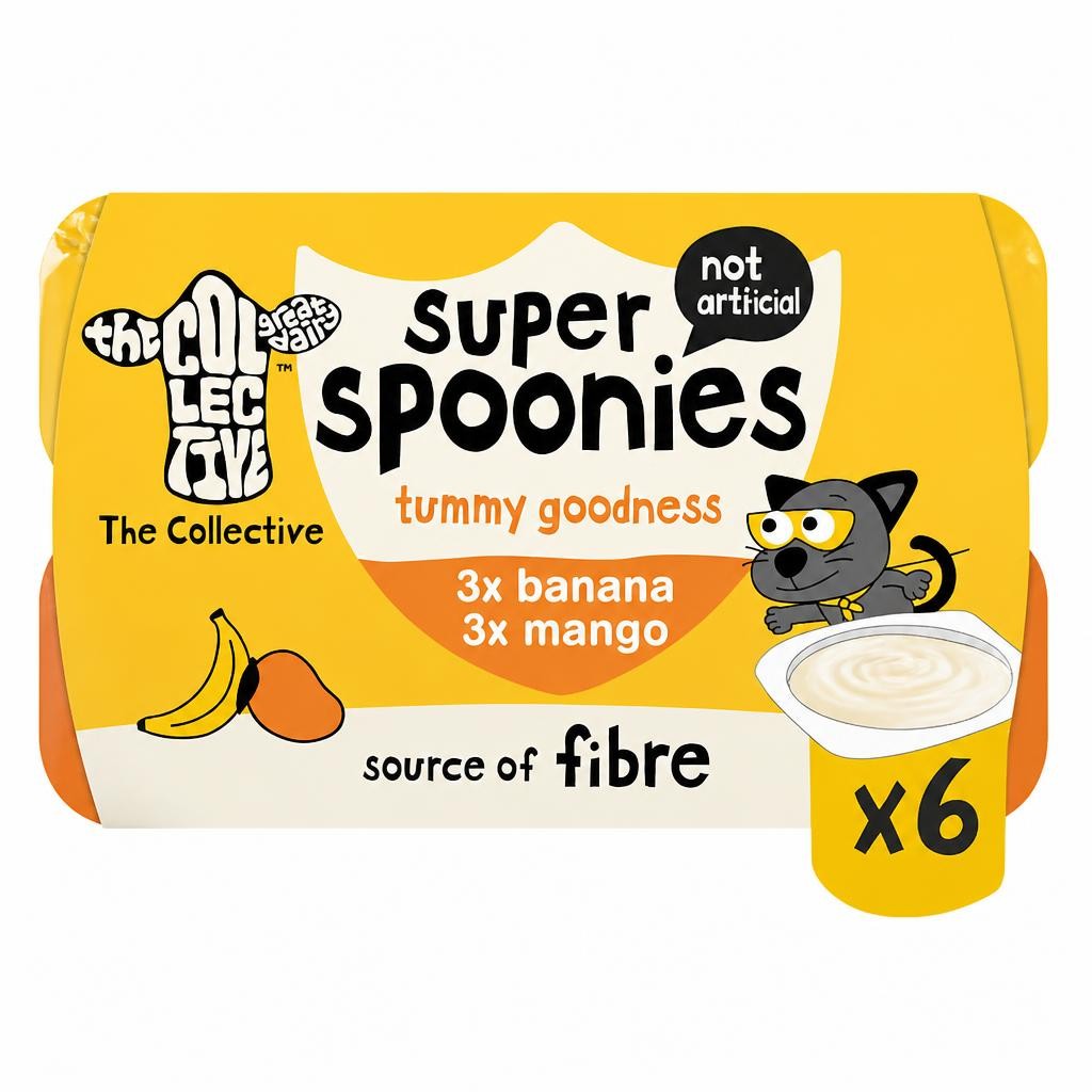 The Collective Super Spoonies Tummy Goodness Banana & Mango Yoghurt Pots 6x42g