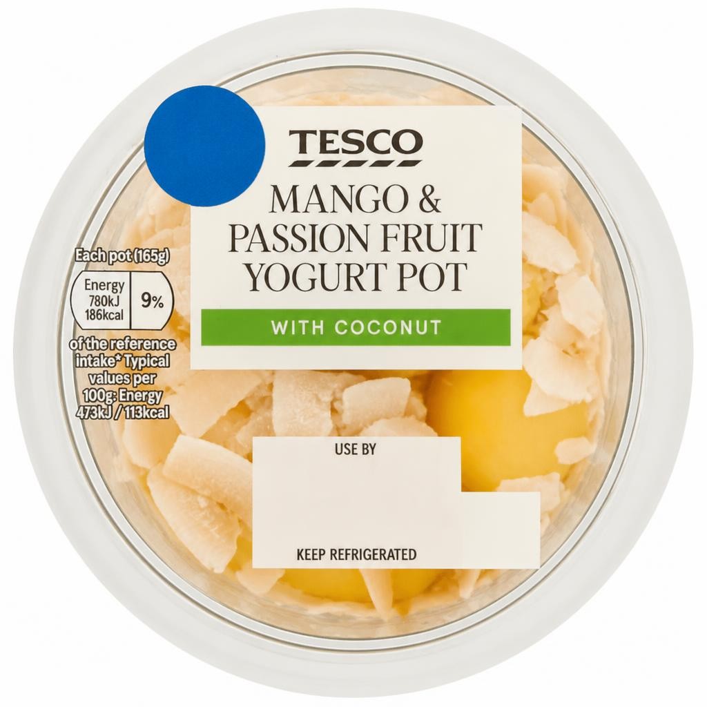Tesco Mango & Coconut Yoghurt Pot With Coulis 165g