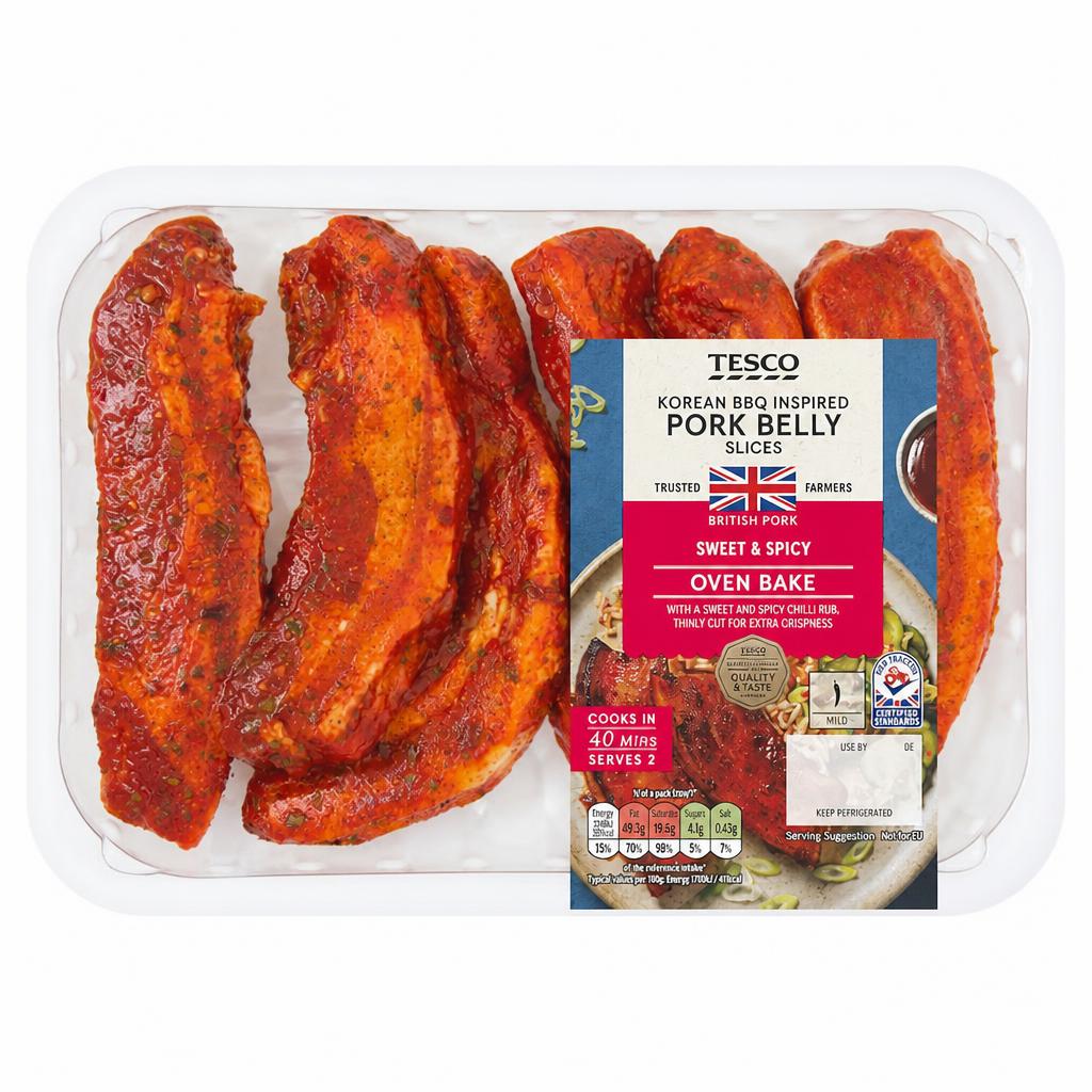 Tesco Korean BBQ Inspired Pork Belly Slices 400g
