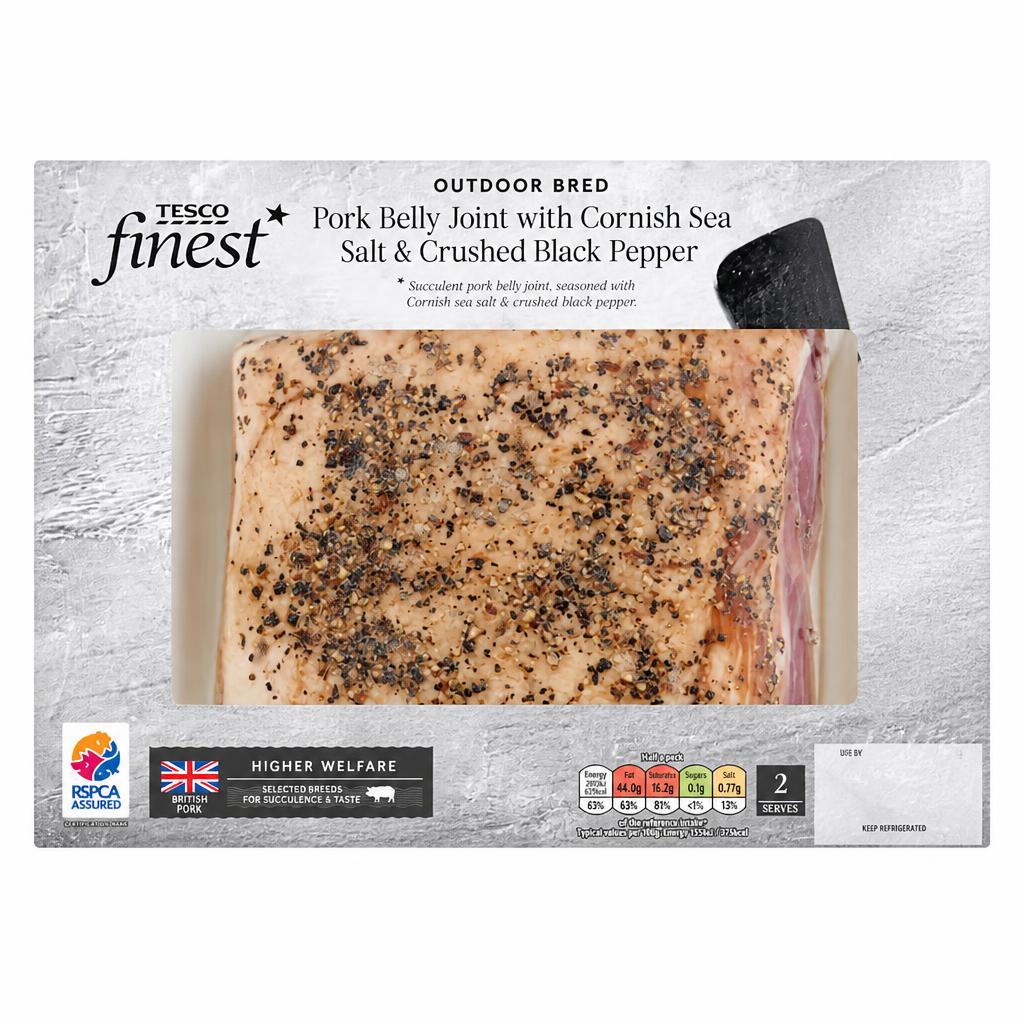 Tesco Finest Cornish Sea Salt and Black Pepper Pork Belly Joint 400g