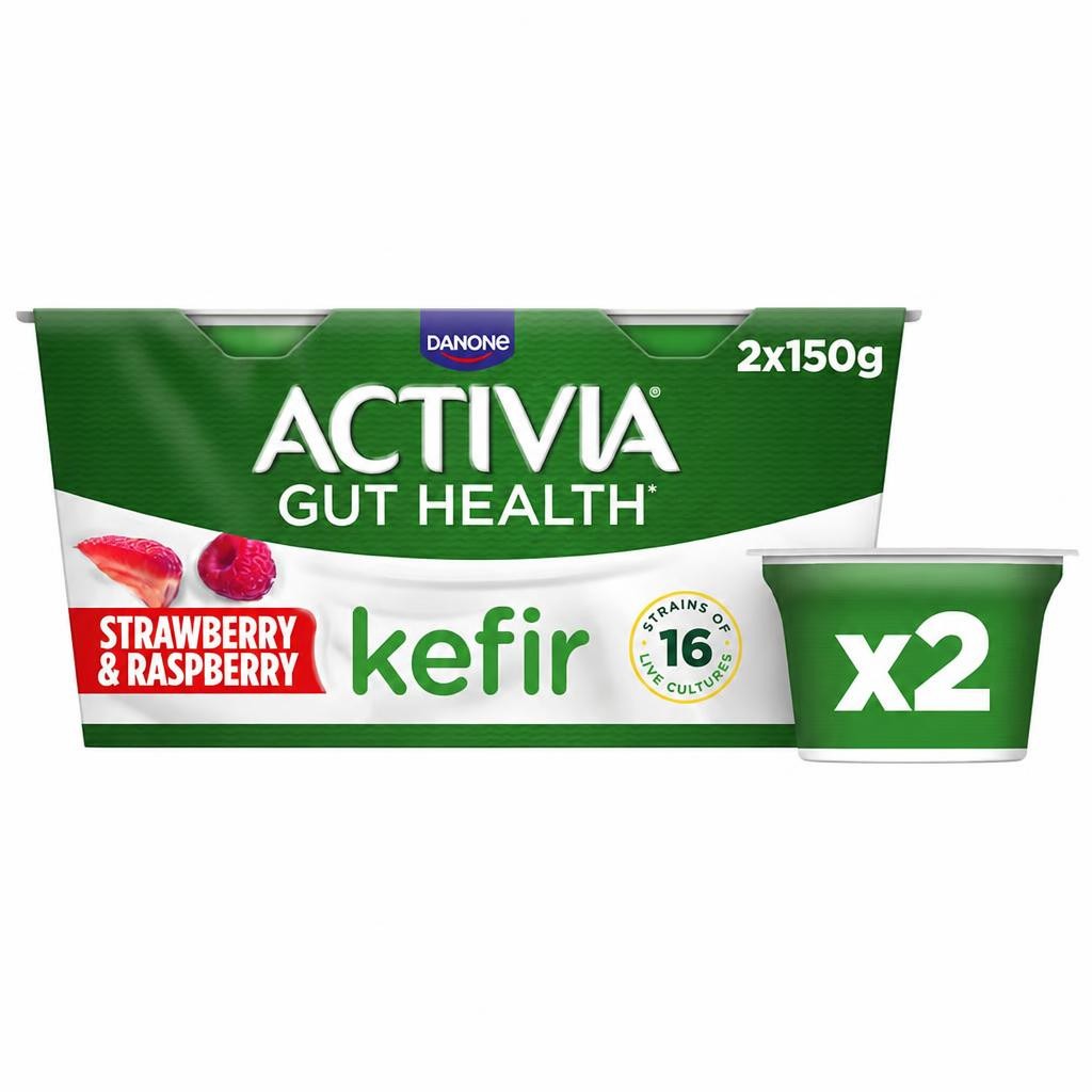 Activia Gut Health Kefir - Strawberry & Raspberry 2 x 150g