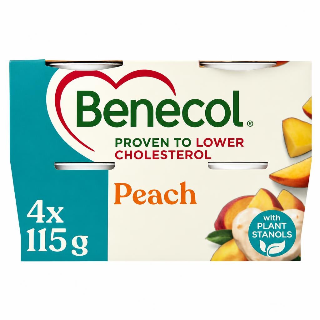 Benecol Peach Yogurt 4x115g