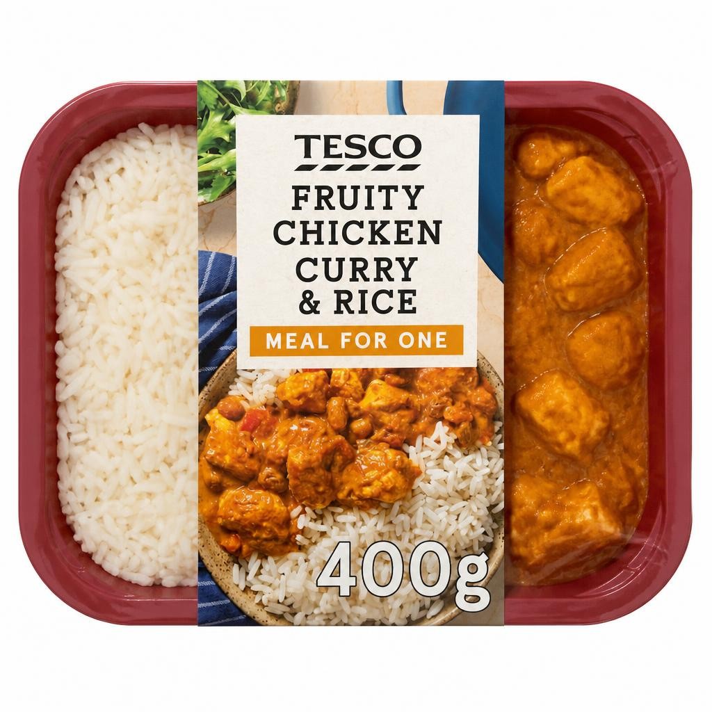 Tesco Fruity Chicken Curry & Rice 400G