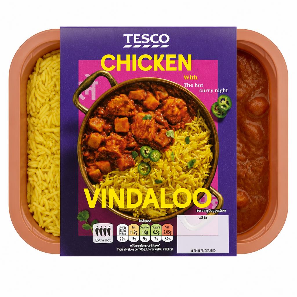 Tesco Chicken Vindaloo & Pilau Rice 400g