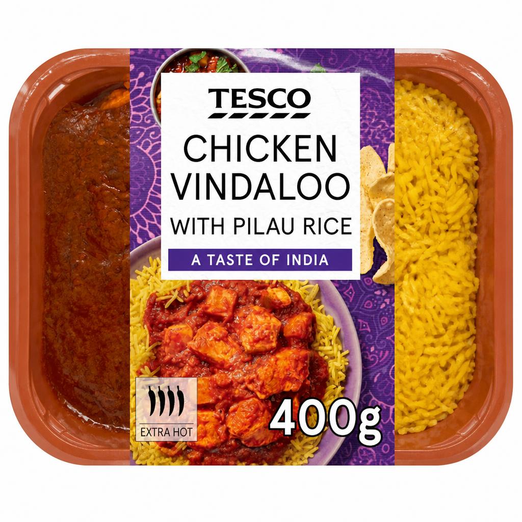 Tesco Chicken Vindaloo & Pilau Rice 400g