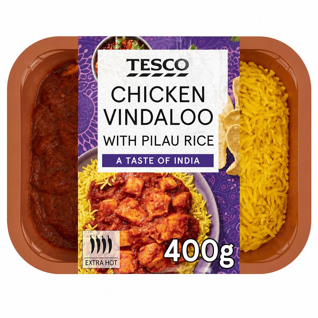 Tesco Chicken Vindaloo & Pilau Rice 400g