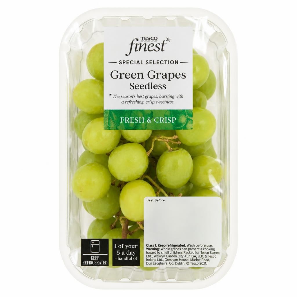 Tesco Finest Green Grapes Seedless 500G