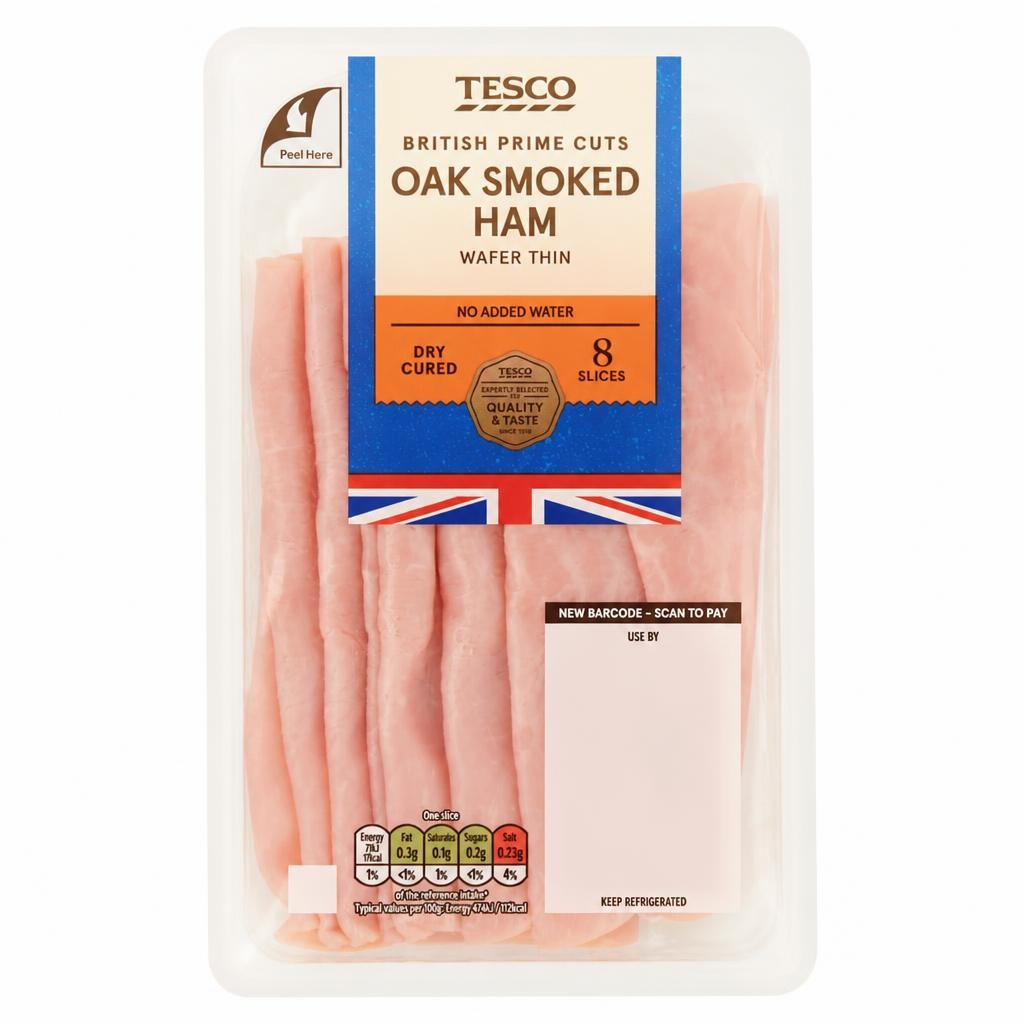 Tesco British Wafer Thin  Smoked Ham Slices 120g