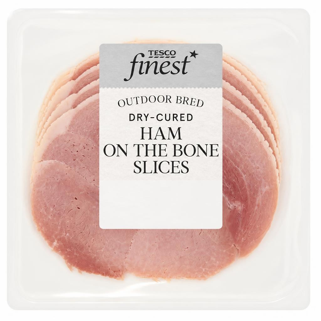 Tesco Finest Dry Cured Ham on the Bone Slices 130g