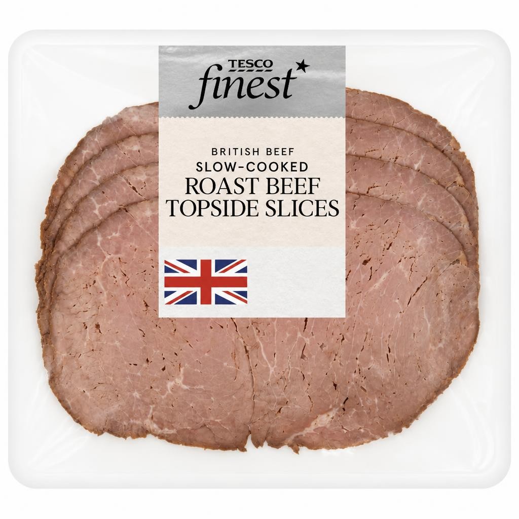 Tesco Finest Slow Cooked Roast Beef Topside Slices 90g