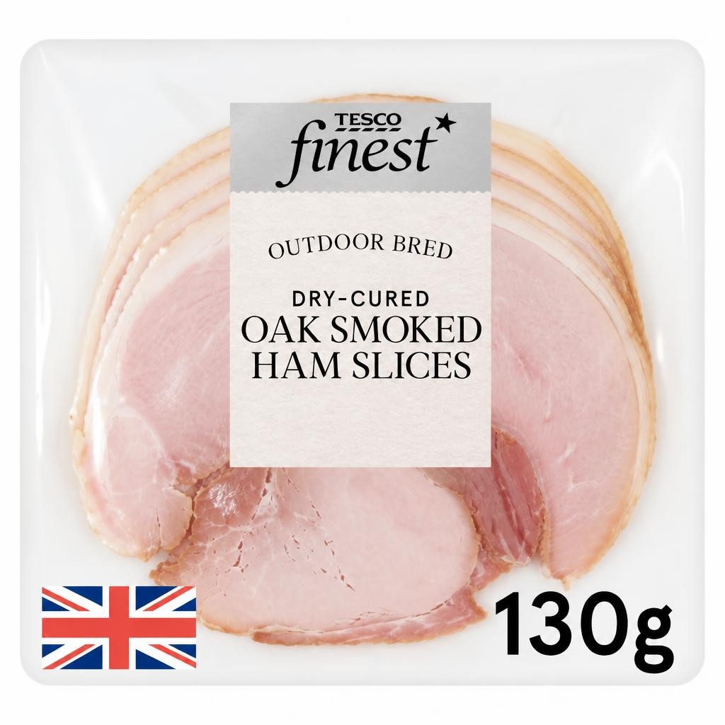 Tesco Finest Dry Cured Oak Smoked Ham Slices 130g