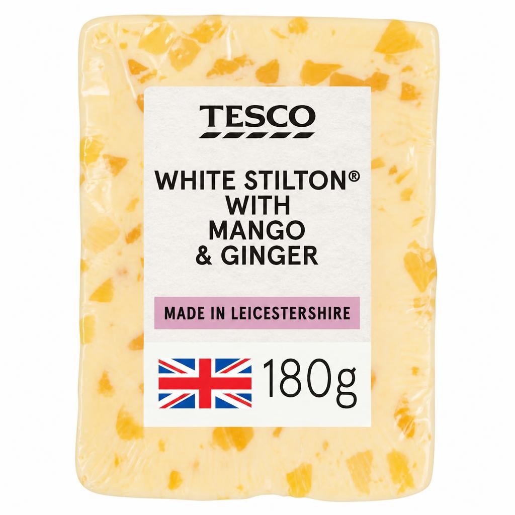Tesco White Stilton With Mango & Ginger 180G