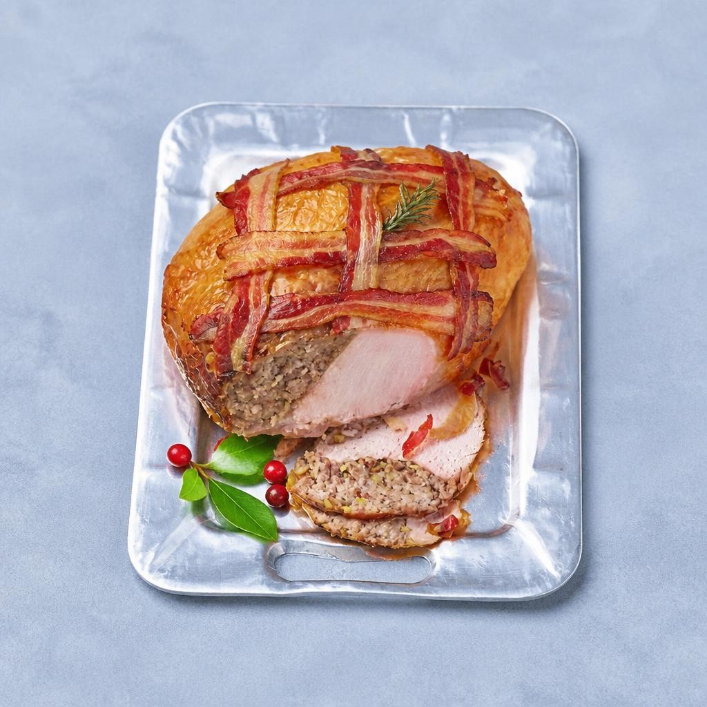 13. Tesco Finest British Free Range Bronze Turkey Crown with a Pork, Cranberry & Chestnut Stuffing Medium 1.85kg - 2.35kg (Serves 8-10)