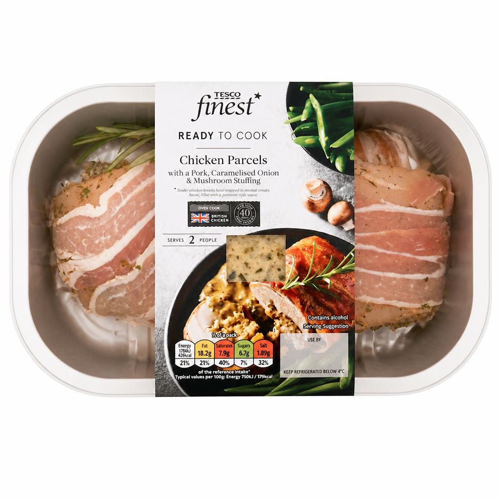 Tesco Finest Chicken Parcels with a Pork, Caramelised Onion & Mushroom Stuffing 522g