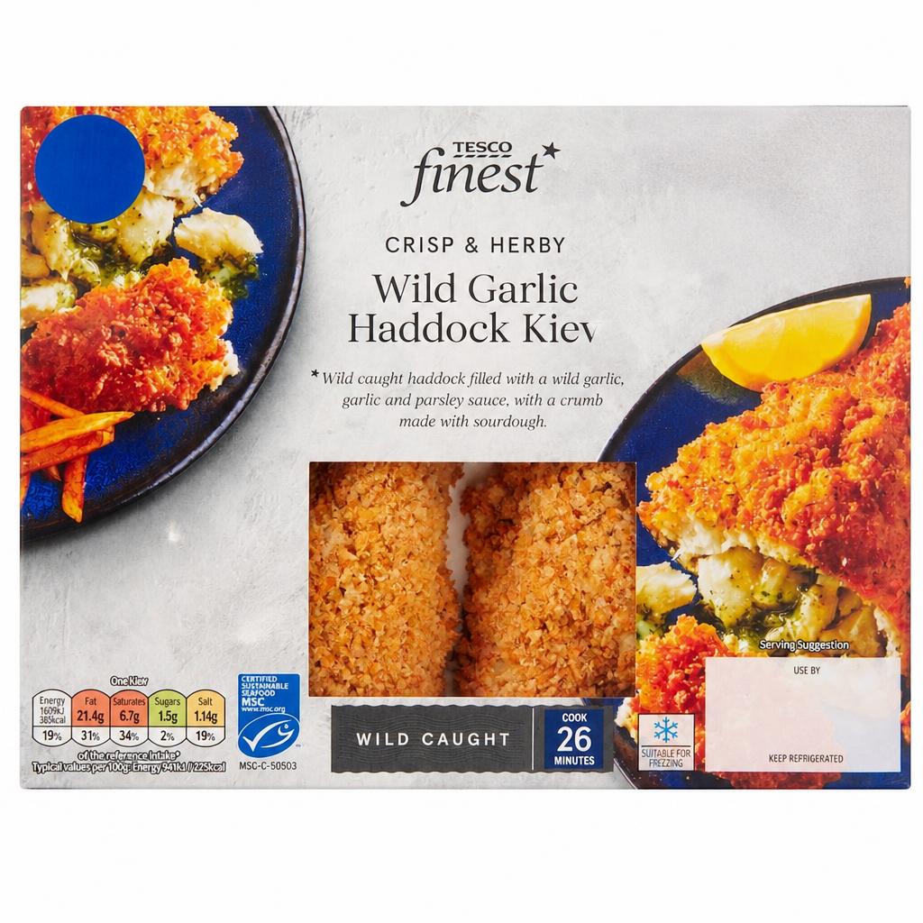 Tesco Finest Crisp & Herby Wild Garlic Haddock Kiev
