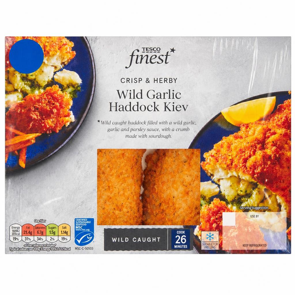 Tesco Finest Crisp & Herby Wild Garlic Haddock Kiev