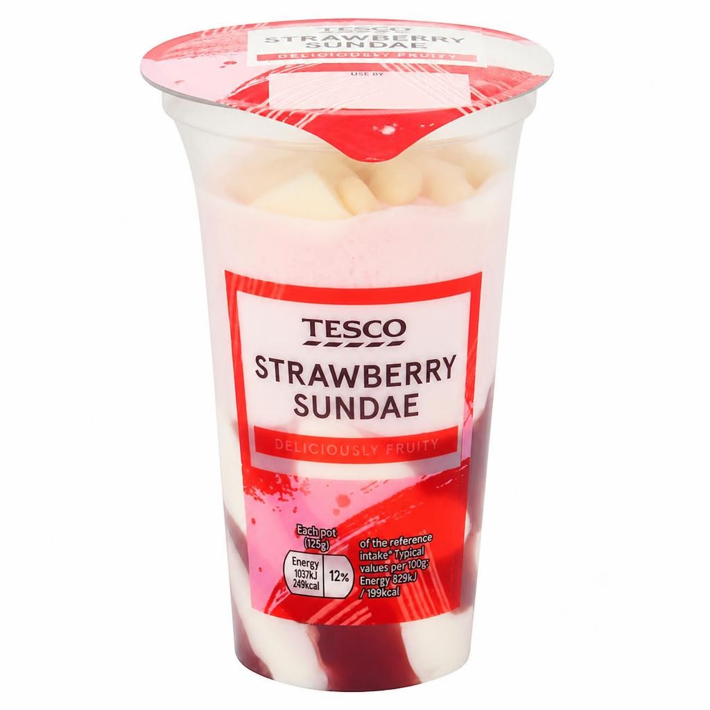 Tesco Strawberry Sundae 125g