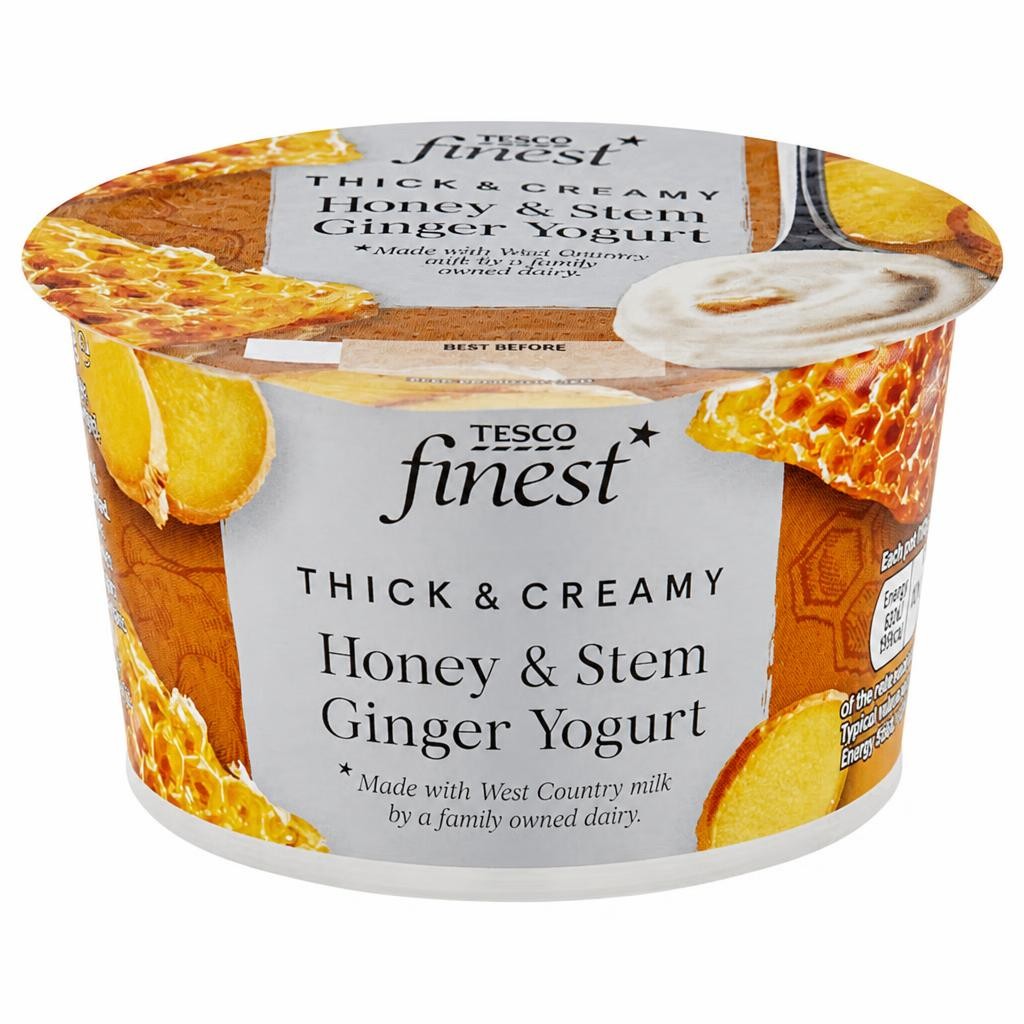 Tesco Finest Yogurt Honey & Stem Ginger Yogurt 150g