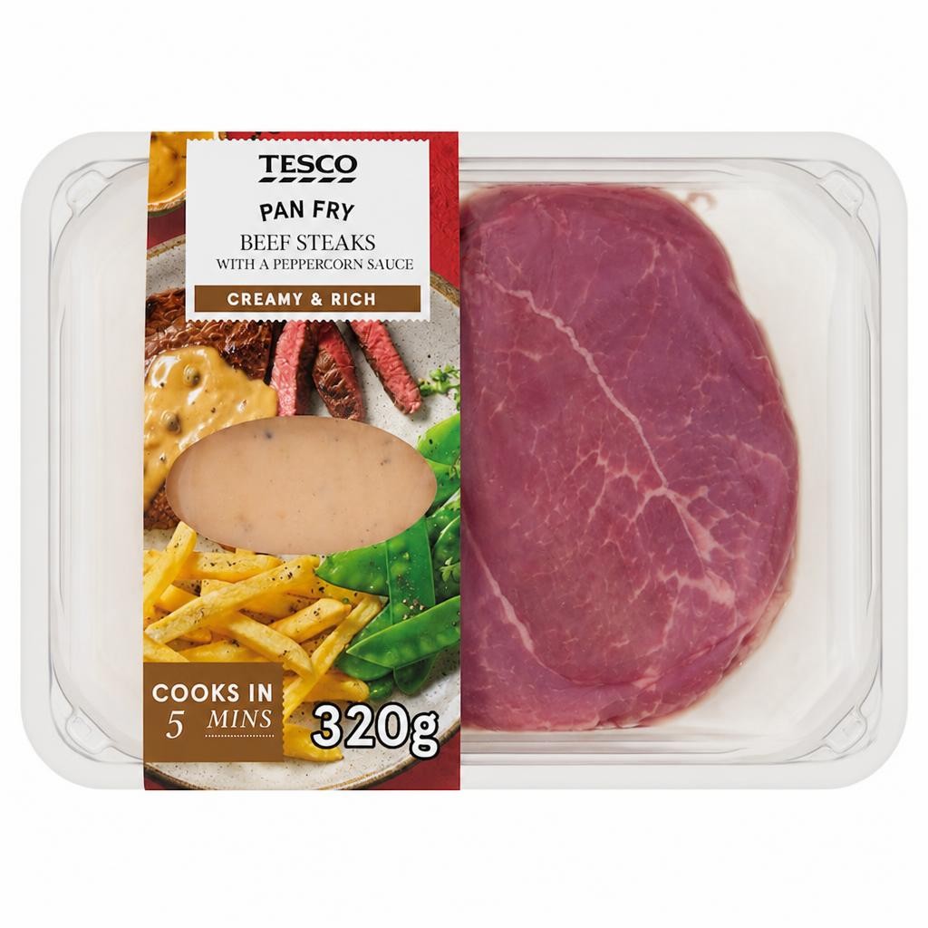 Tesco Beef Steaks with Peppercorn Sauce 320g