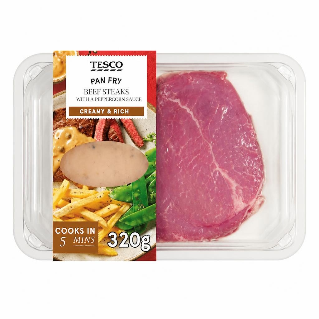 Tesco Beef Steaks with Peppercorn Sauce 320g