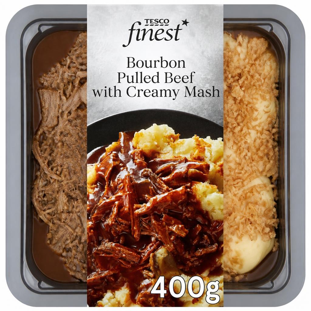 Tesco Finest Bourbon Pulled Beef With Creamy Mash 400G