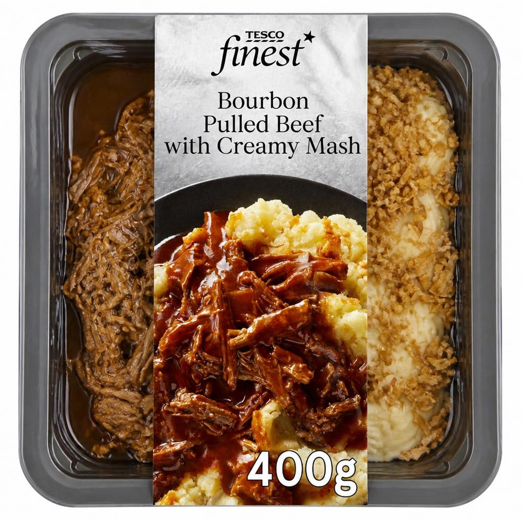Tesco Finest Bourbon Pulled Beef With Creamy Mash 400G