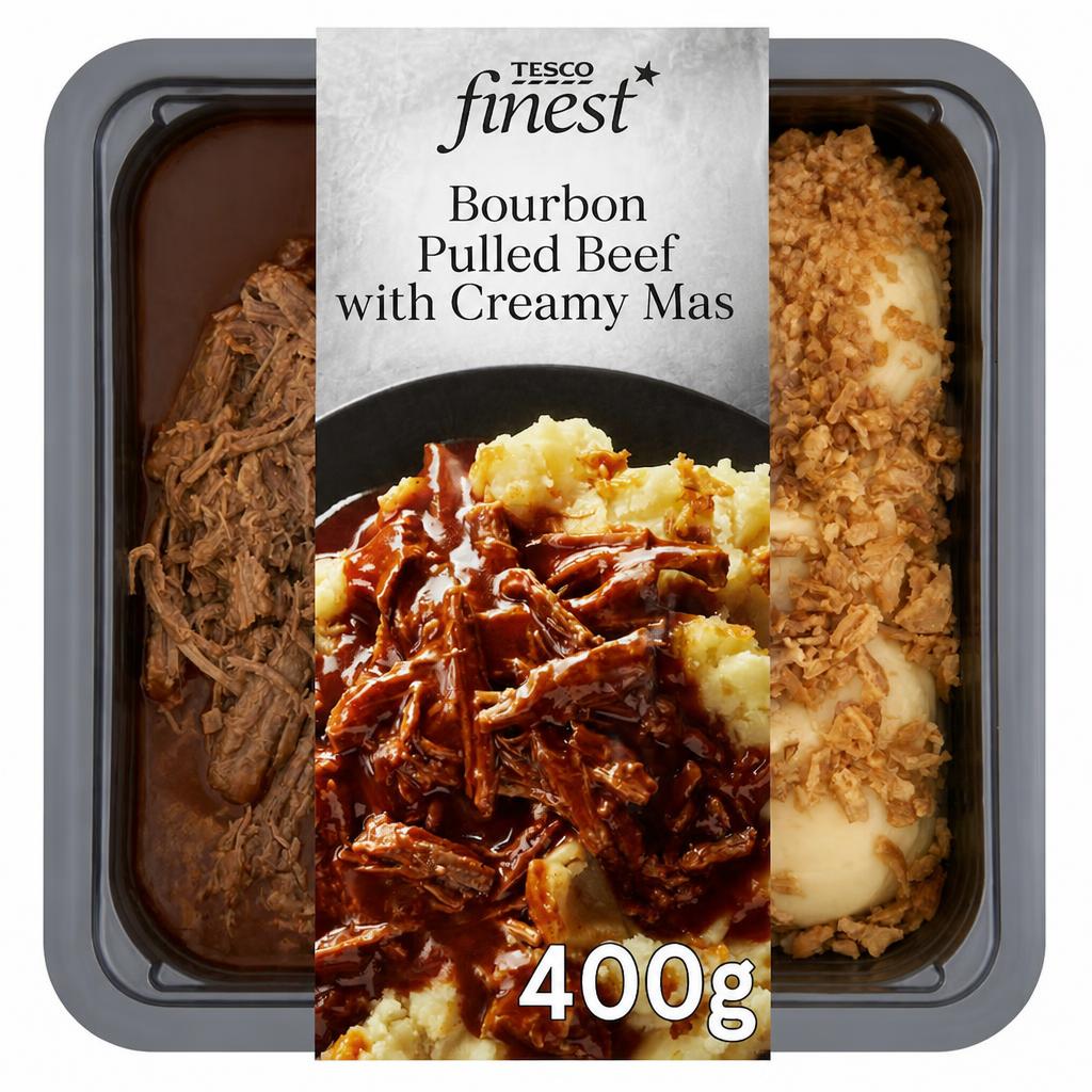 Tesco Finest Bourbon Pulled Beef With Creamy Mash 400G