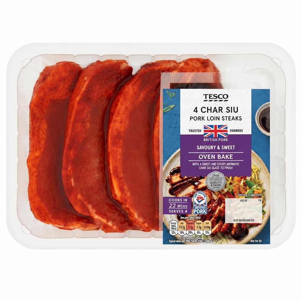 Tesco 4 Char Sui Pork Loin Steaks 600g