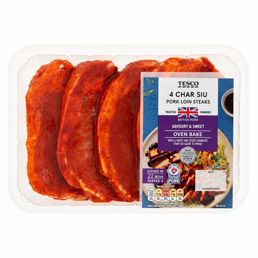 Tesco 4 Char Sui Pork Loin Steaks 600g