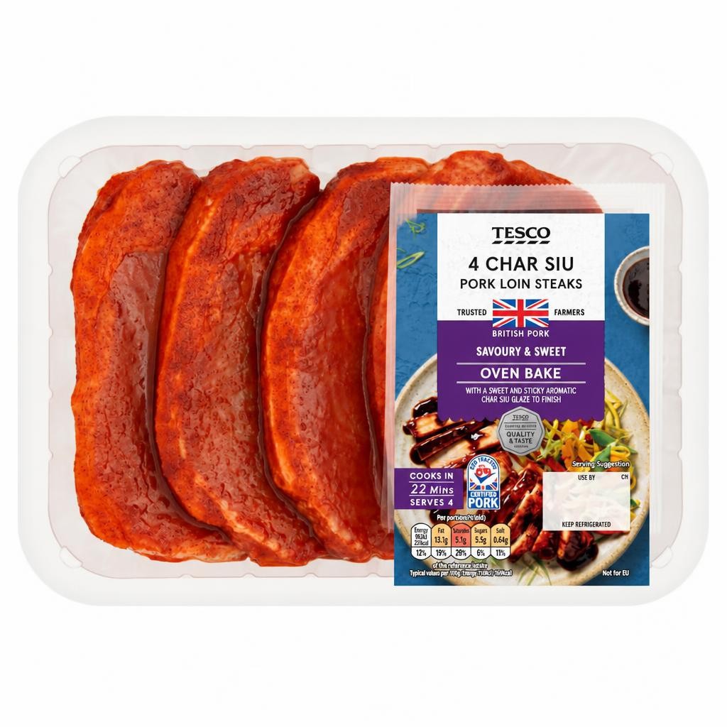 Tesco 4 Char Sui Pork Loin Steaks 600g