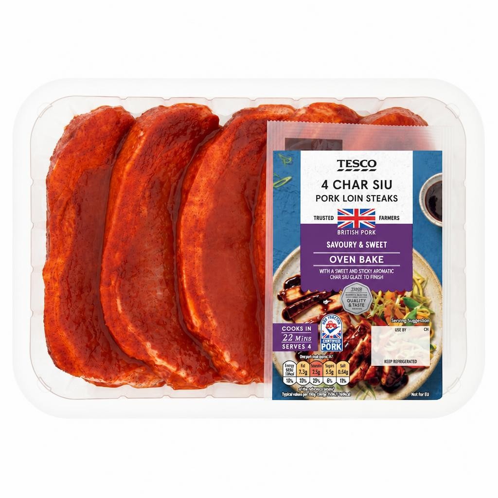 Tesco 4 Char Sui Pork Loin Steaks 600g