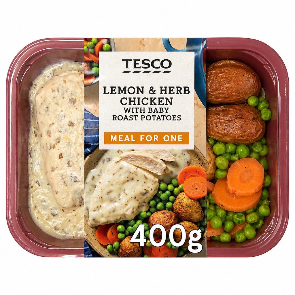 Tesco Lemon and Herb Chicken With Baby Roast Potatoes 400g