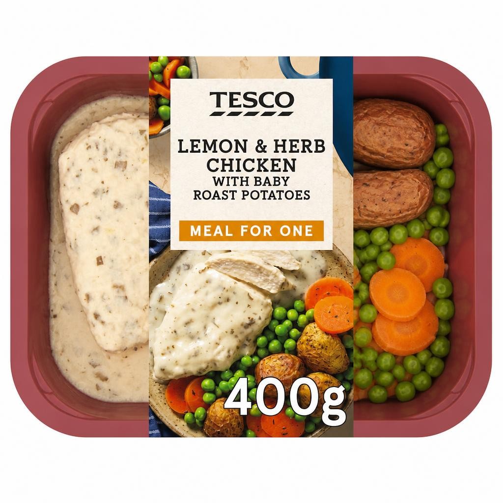 Tesco Lemon and Herb Chicken With Baby Roast Potatoes 400g