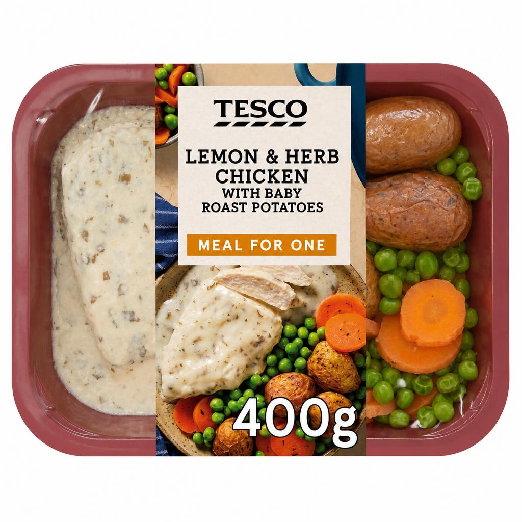 Tesco Lemon and Herb Chicken With Baby Roast Potatoes 400g