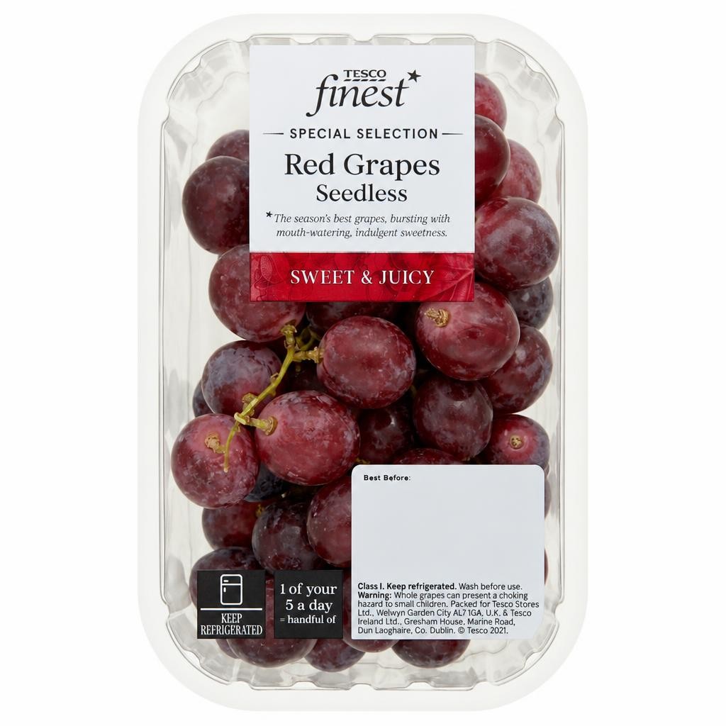Tesco Finest Red Grapes Seedless 500G