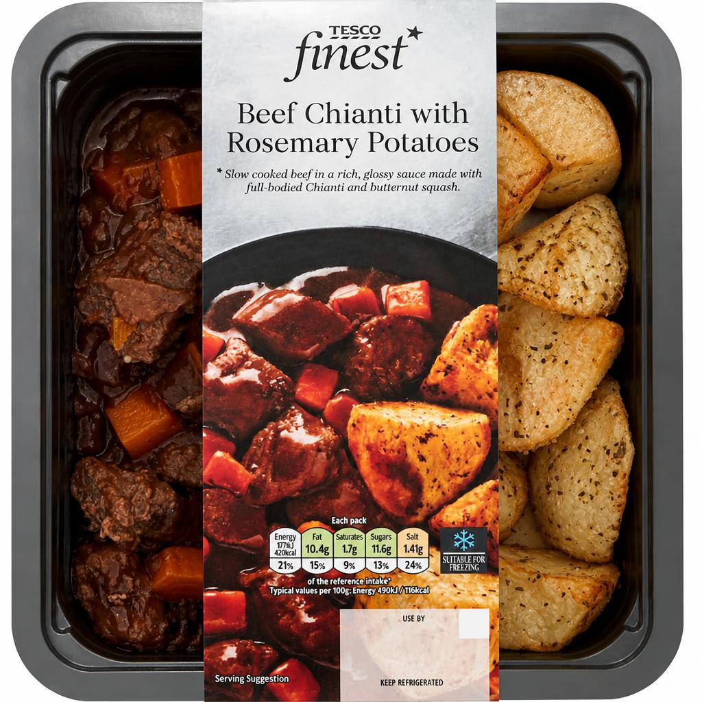 Tesco Finest Beef Chianti & Rosemary Potatoes 400G