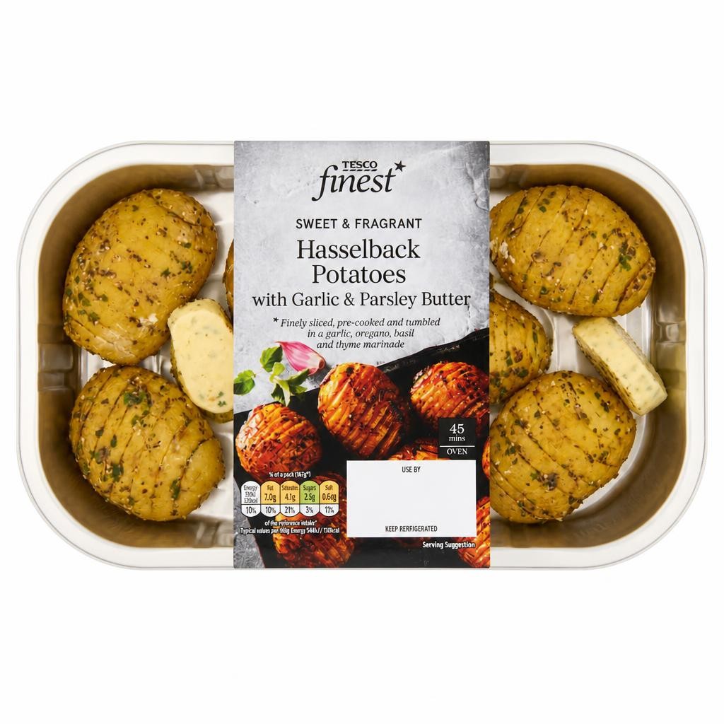Tesco Finest Hasselback Potatoes Garlic Parsley Butter 450G