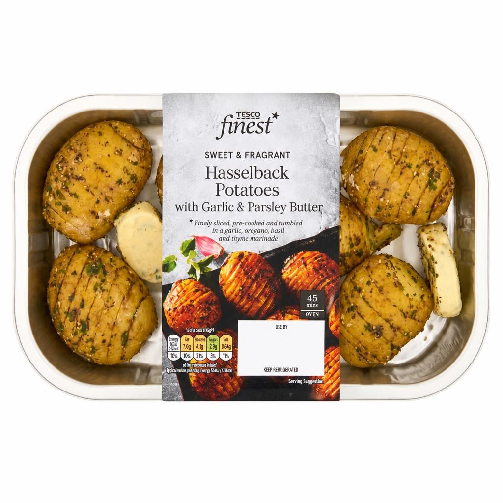 Tesco Finest Hasselback Potatoes Garlic Parsley Butter 450G