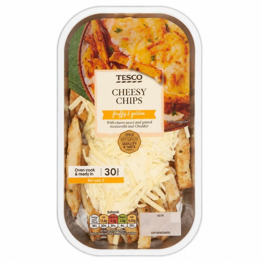 Tesco Cheesy Chips with Grated Mozzarella & Cheddar 400g
