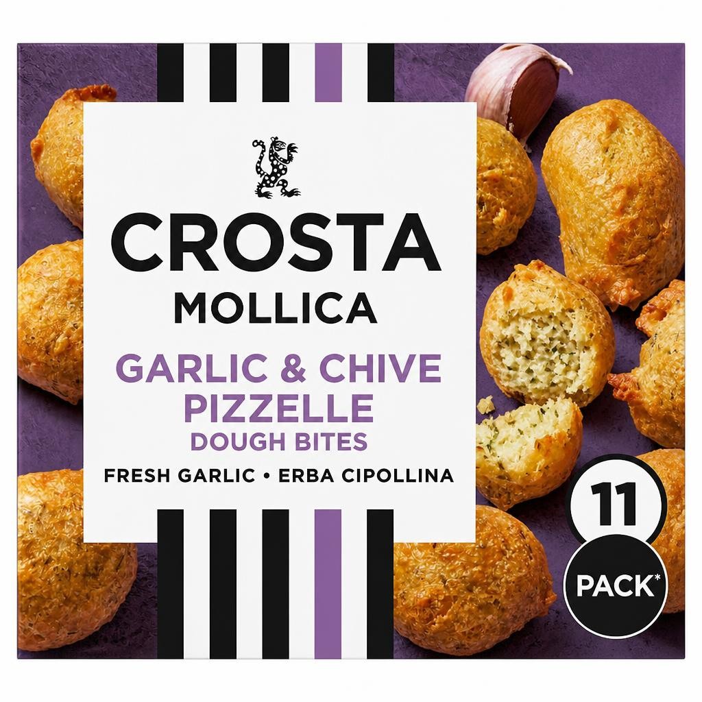 Crosta Mollica Pizzelle Dough Bites – Garlic & Chive 180g