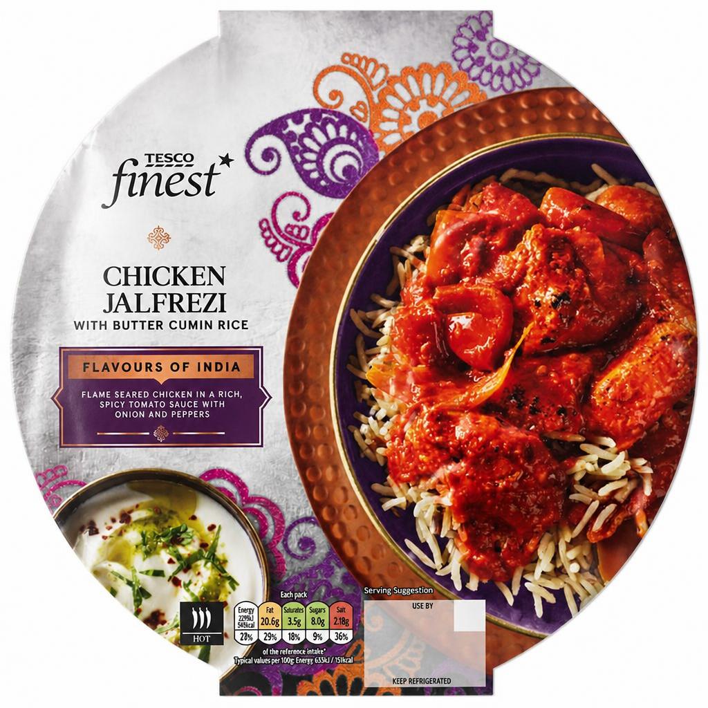 Tesco Finest Chicken Jalfrezi & Butter Cumin Rice 400G
