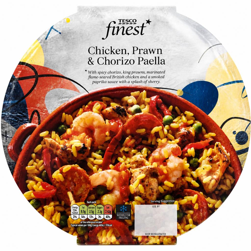 Tesco Finest Chicken, Prawn & Chorizo Paella 400g