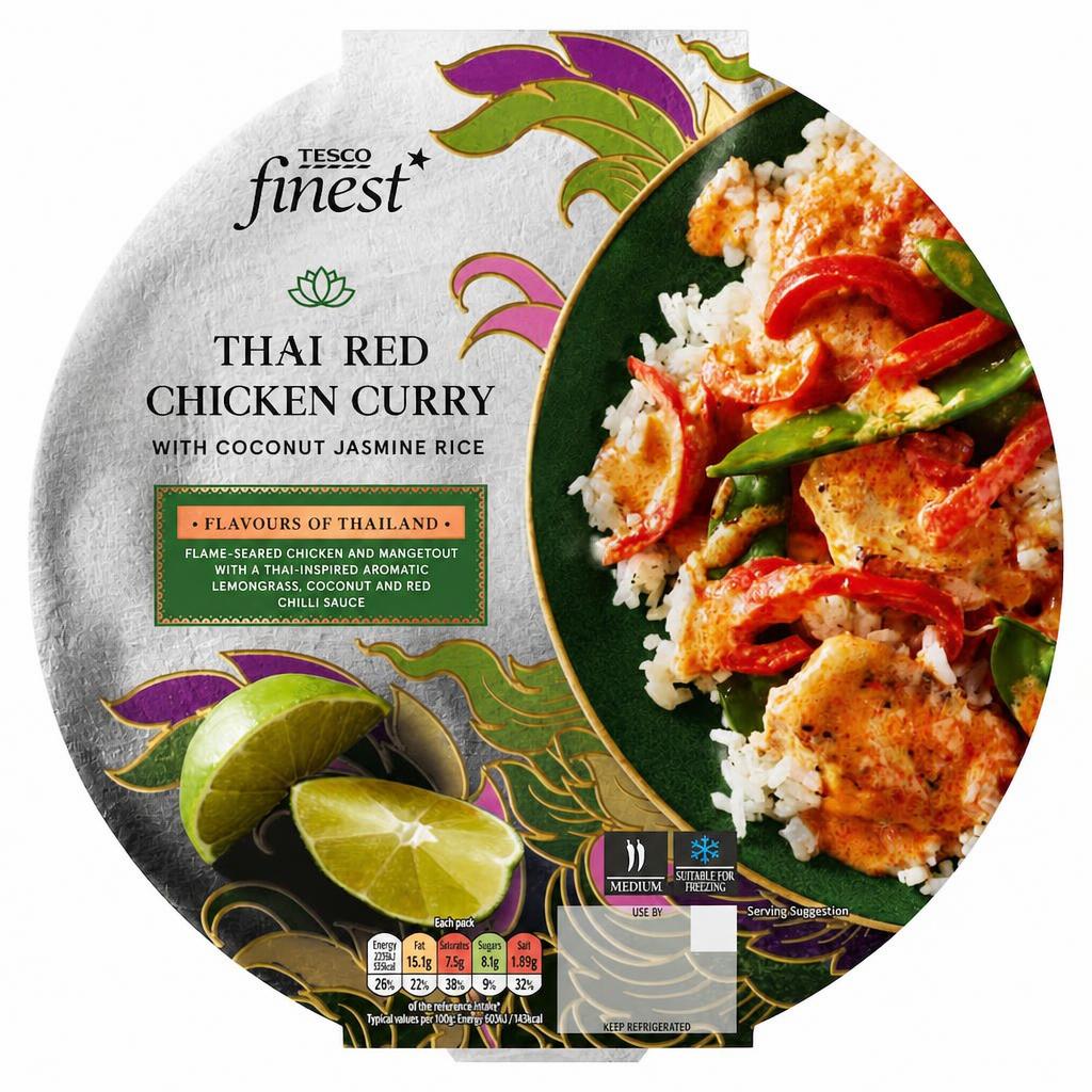 Tesco Finest Thai Red Chicken Curry with Coconut Jasmin Rice 400g
