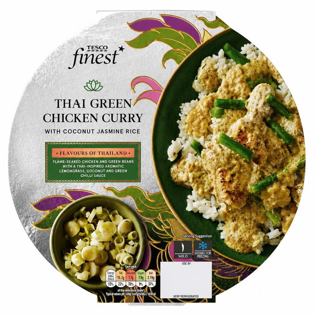 Tesco Finest Thai Green Chicken Curry Coconut Jasmine Rice 400g