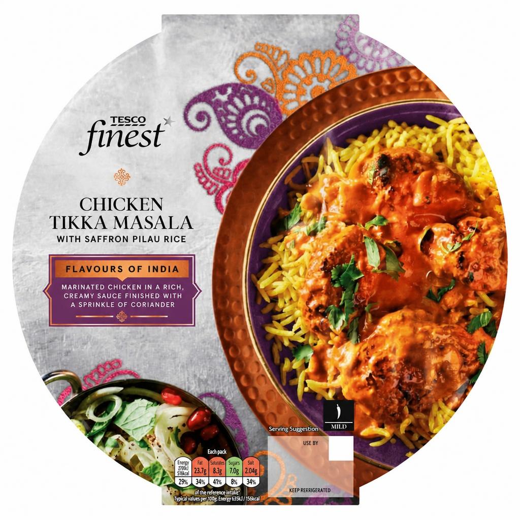 Tesco Finest Chicken Tikka Masala Saffron Pilau Rice 400G
