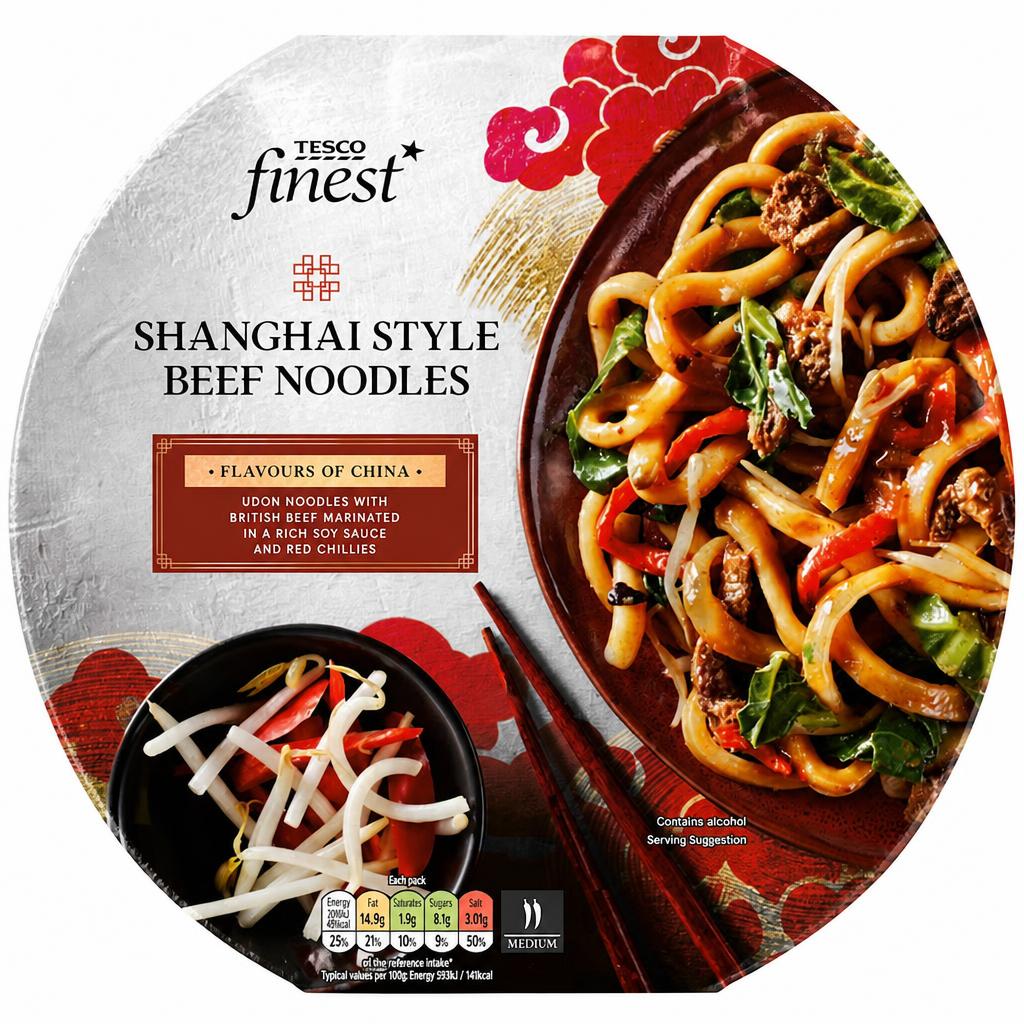 Tesco Finest Beef Shanghai Style Noodles 380g