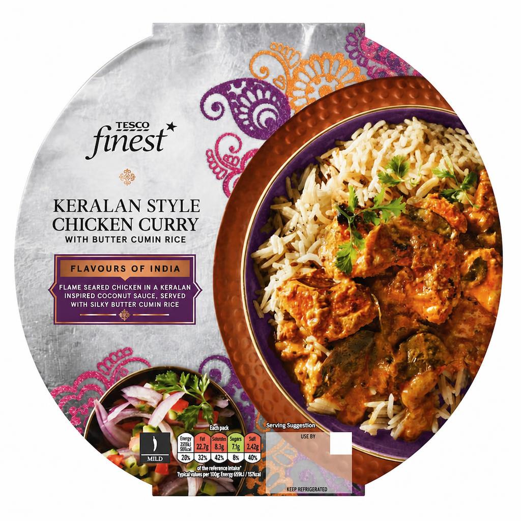 Tesco Finest Keralan Style Chicken Curry with Butter Cumin Rice 380g