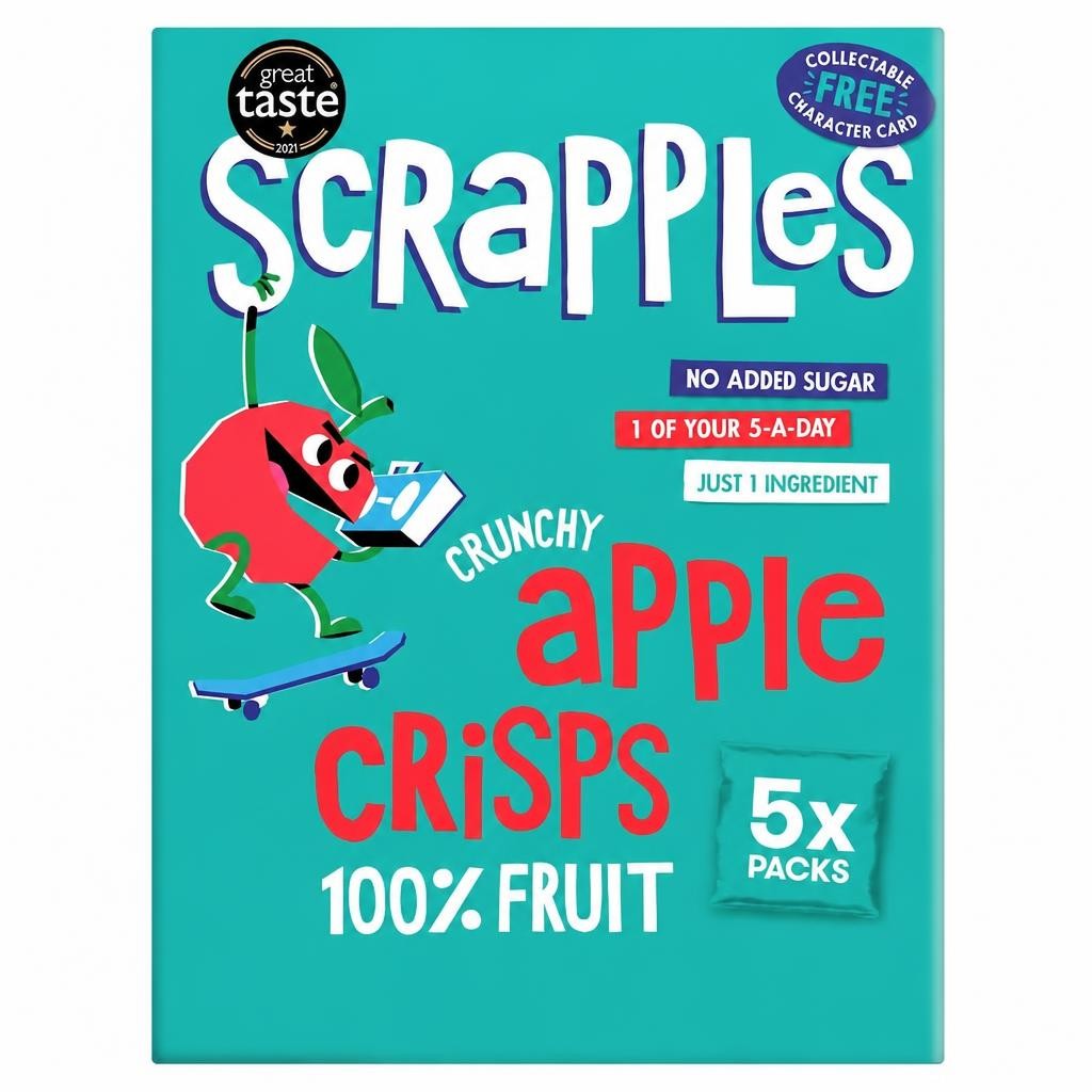 Scrapples Crunchy Plain Apple Crisps Multipack (5x12g)