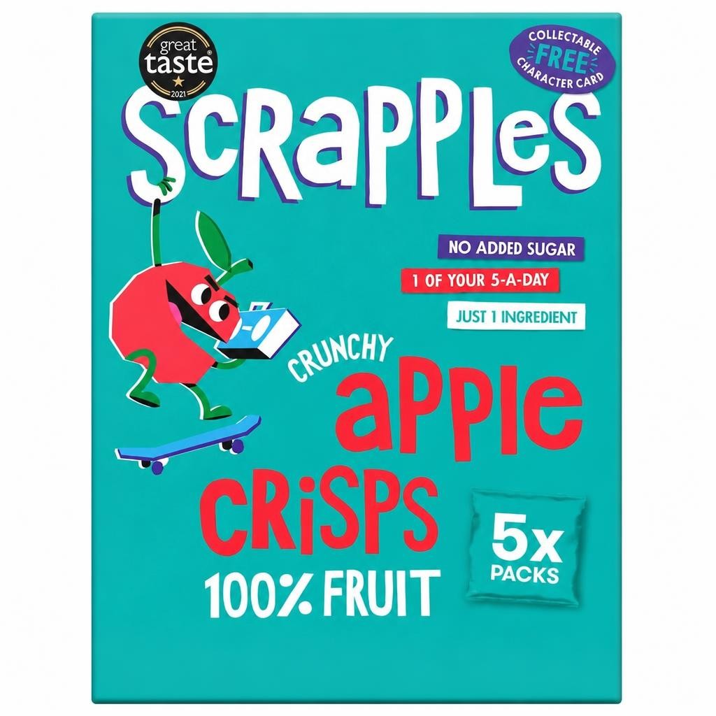 Scrapples Crunchy Plain Apple Crisps Multipack (5x12g)