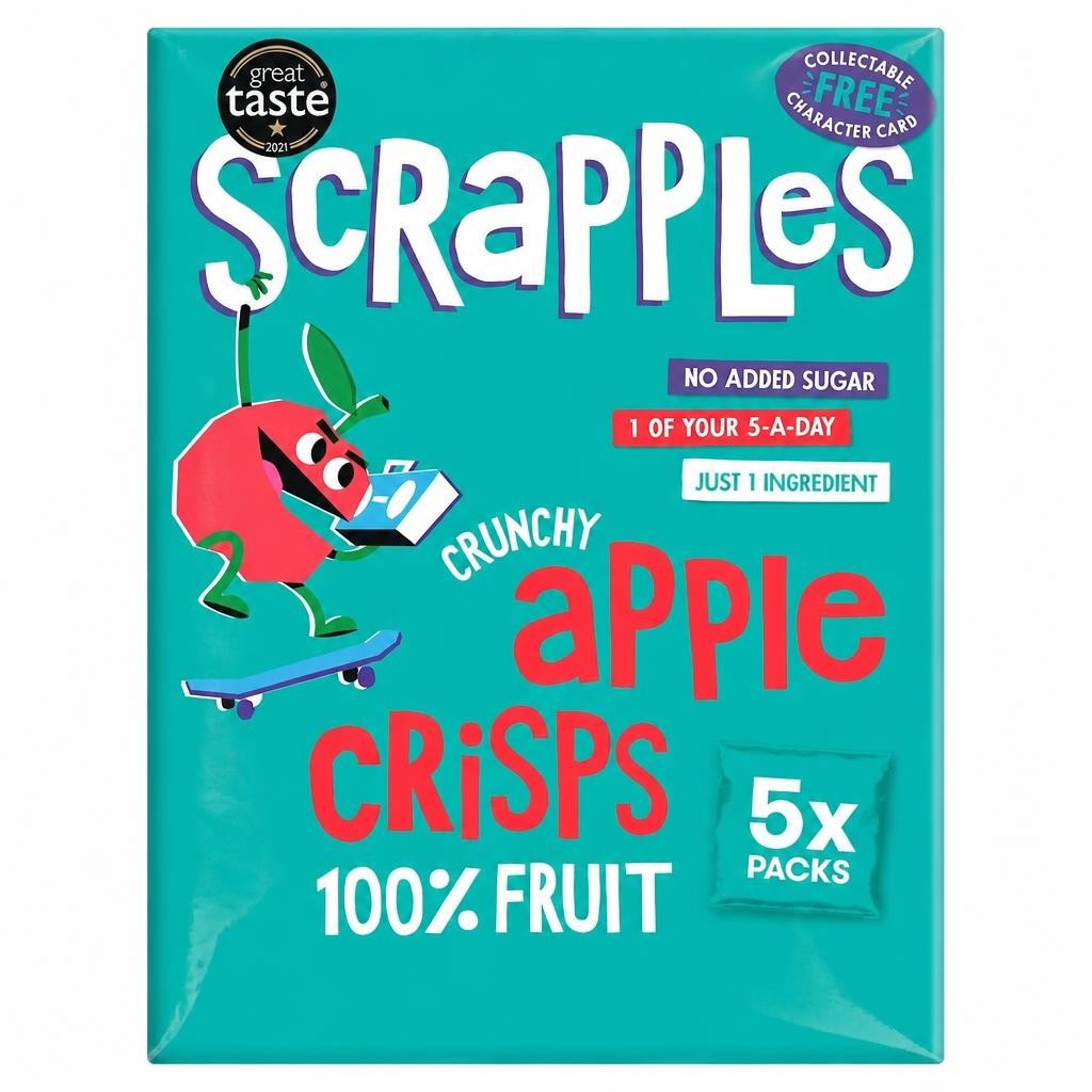 Scrapples Crunchy Plain Apple Crisps Multipack (5x12g)